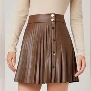 Zara faux leather pleated skirt